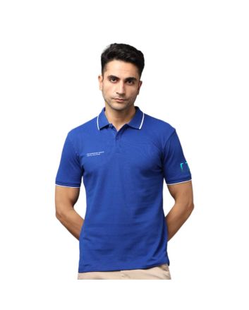 Greys&Blues Pima Collar T-Shirt-Royal Blue with White