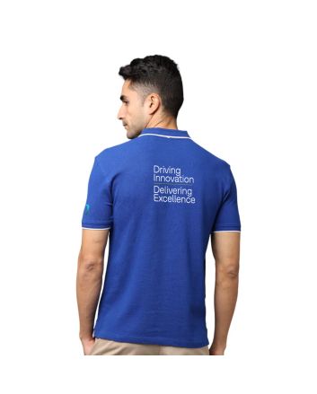 Greys&Blues Pima Collar T-Shirt-Royal Blue with White