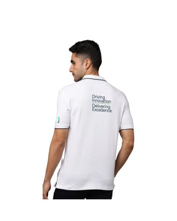 Greys&Blues Pima Collar T-Shirt-White with Black